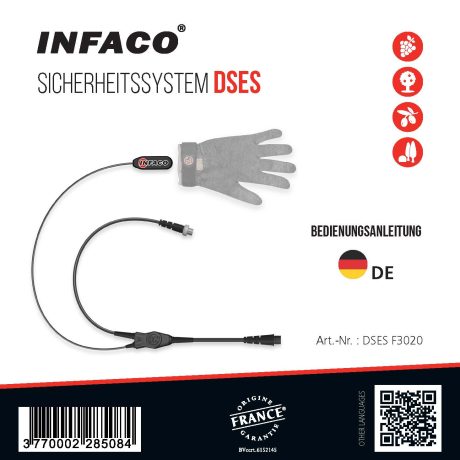 Notice système sécurité DSES pour sécateur électrique F3020 en Allemand - INFACO