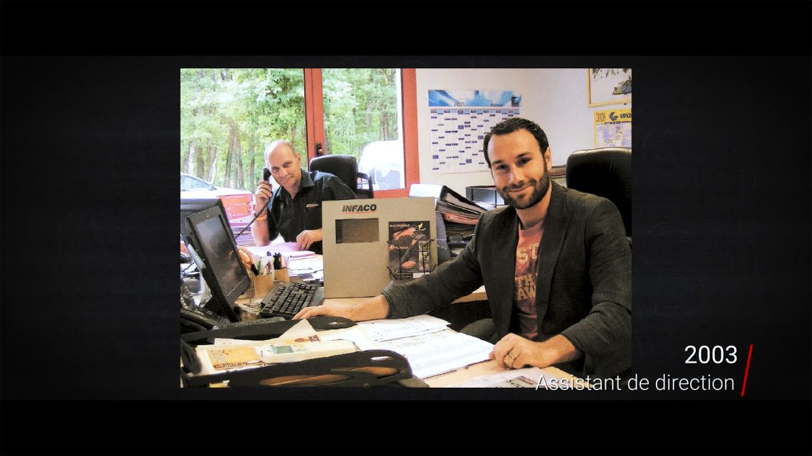 Dany et Davy à leurs bureaux en 2003