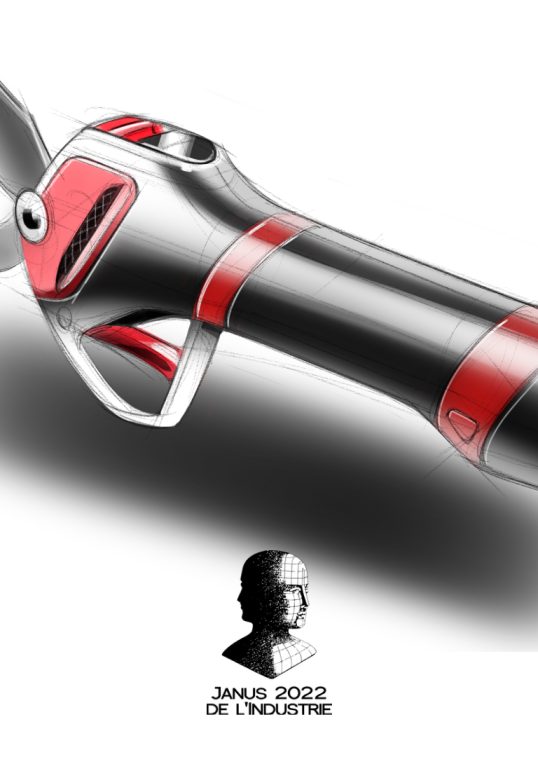 Croquis du sécateur F3020 par Blanc Tailleur - gagnant du JANUS 2022 de l'industrie